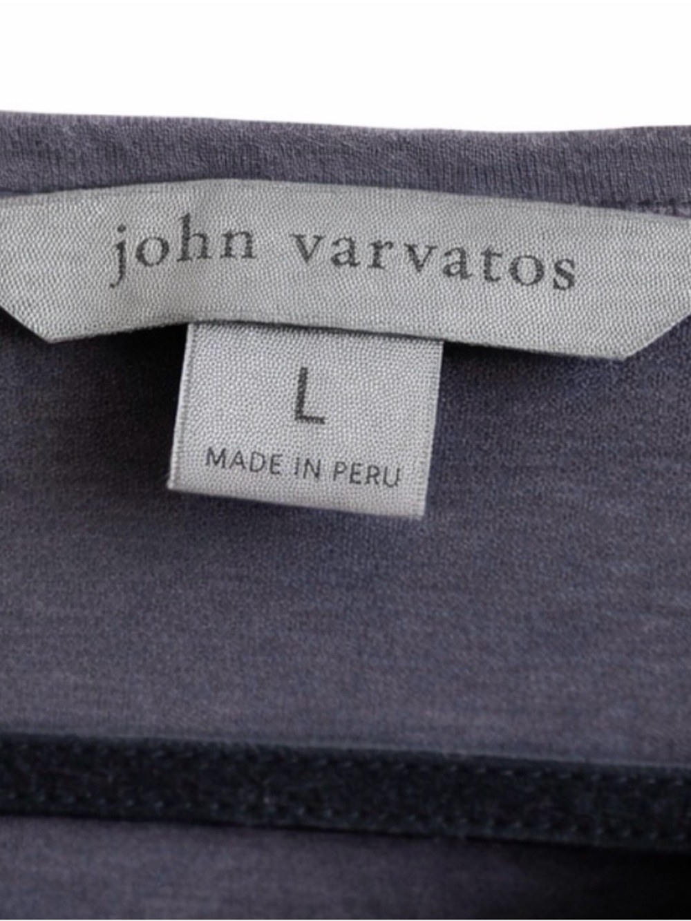 Men’s John Varvatos Distressed Grey Mineral-Wash Henley - Picture 3 of 3